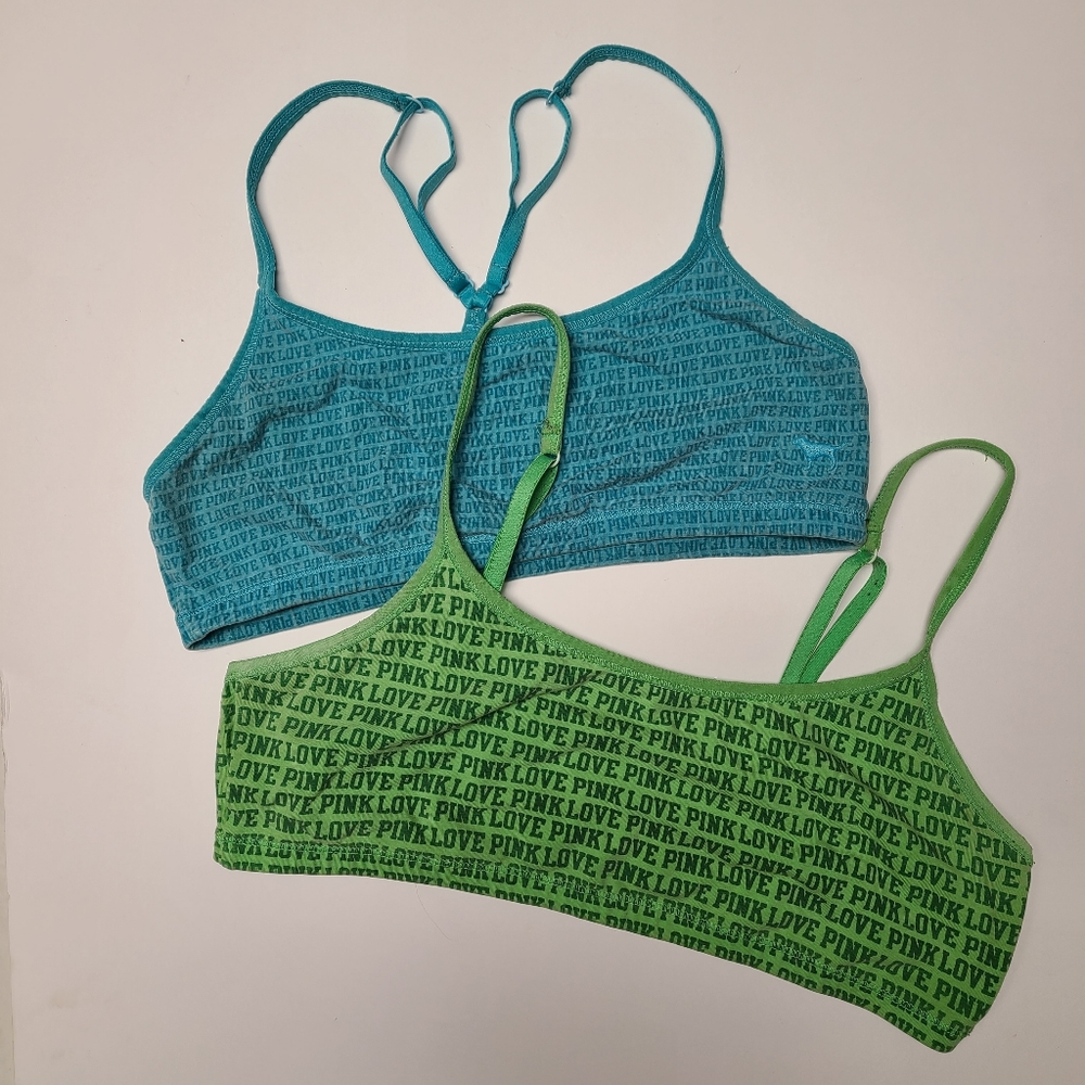 PINK Victoria's Secret Sports Bra's M/L Blue & Green